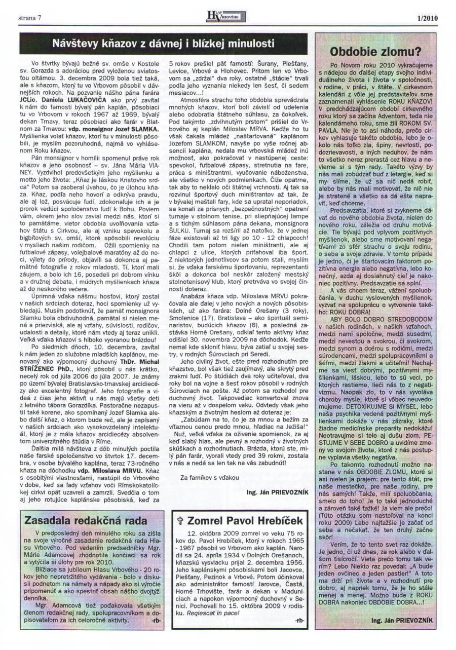 Hlas Vrbového 01/2010, strana 7
