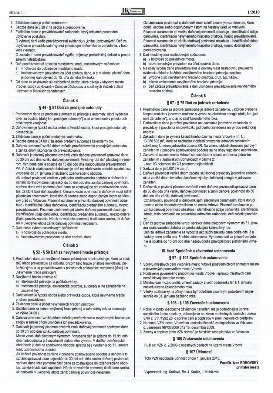 Hlas Vrbového 01/2010, strana 11