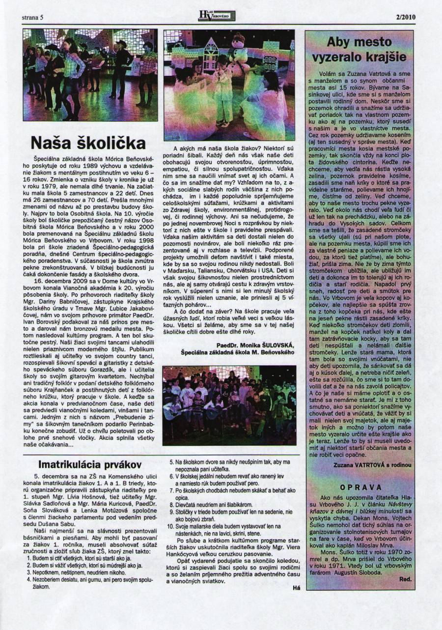 Hlas Vrbového 02/2010, strana 5