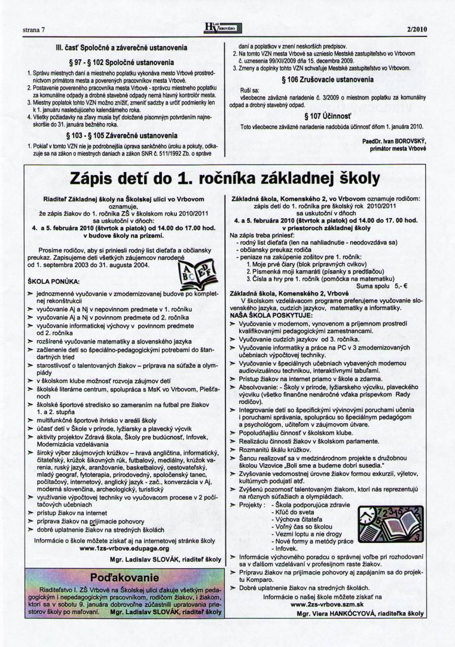 Hlas Vrbového 02/2010, strana 7