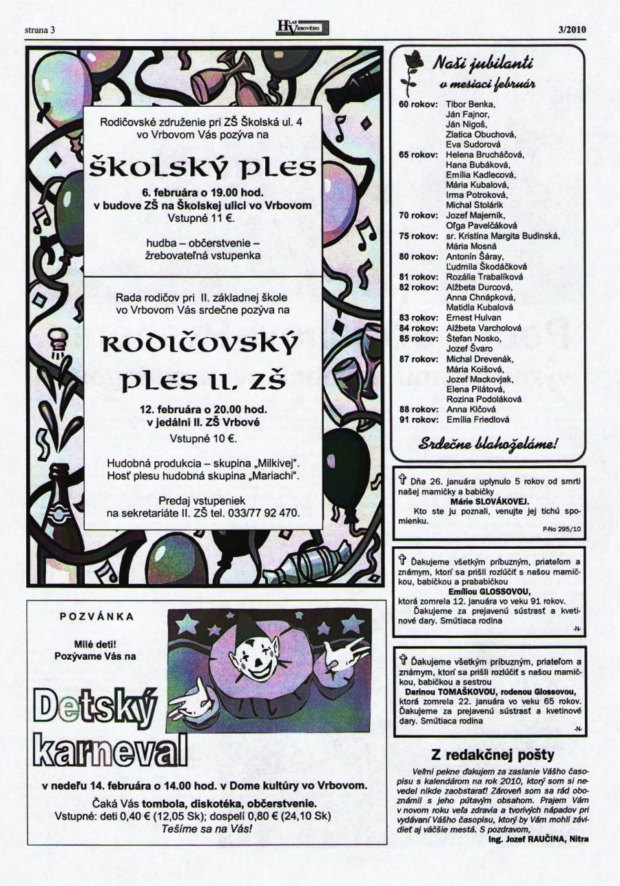 Hlas Vrbového 03/2010, strana 3