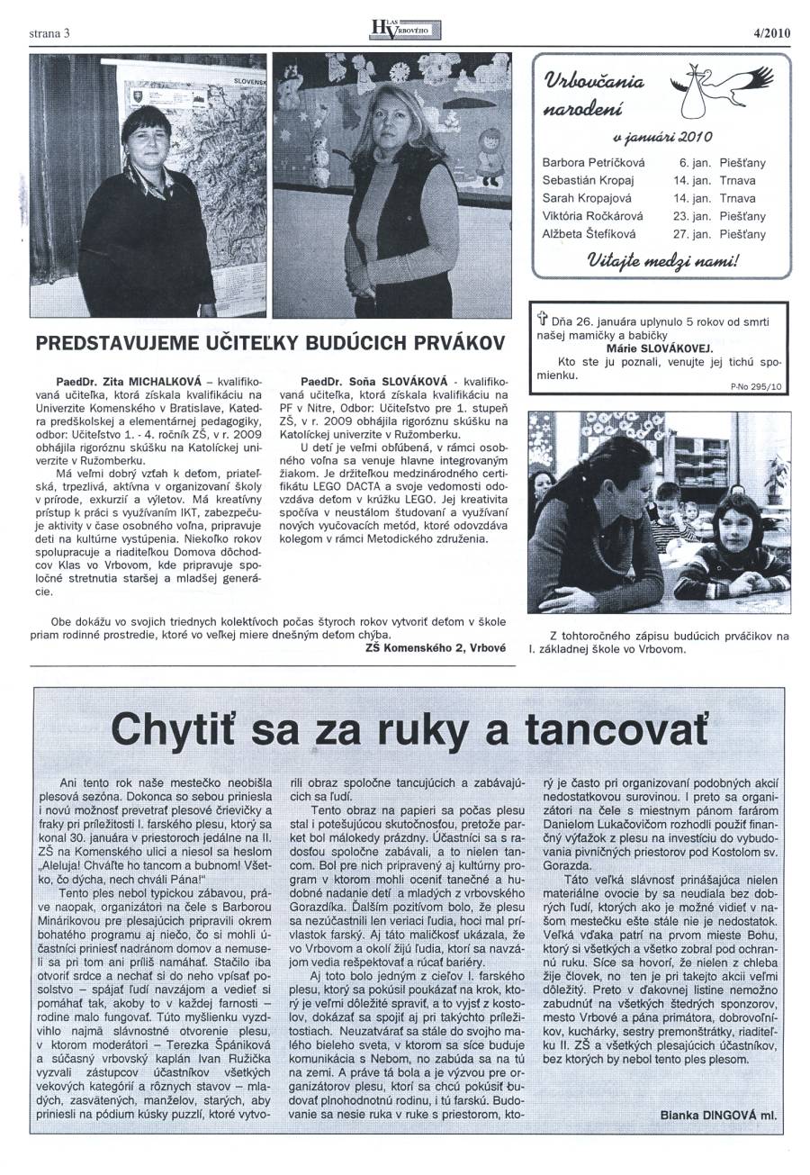 Hlas Vrbového 04/2010, strana 3