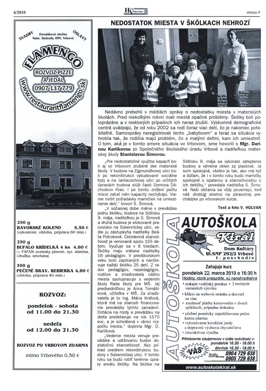 Hlas Vrbového 06/2010, strana 4