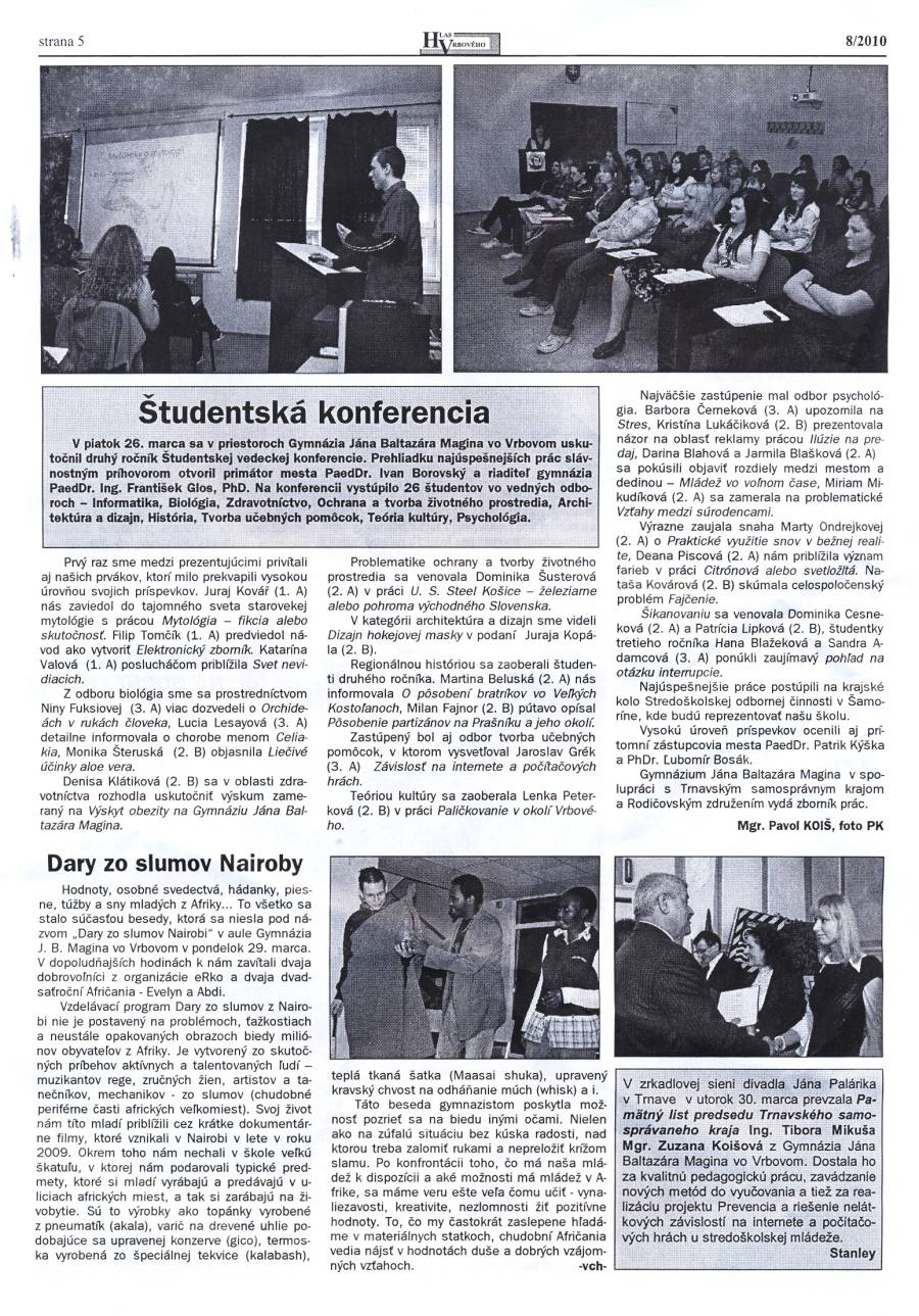 Hlas Vrbového 08/2010, strana 5