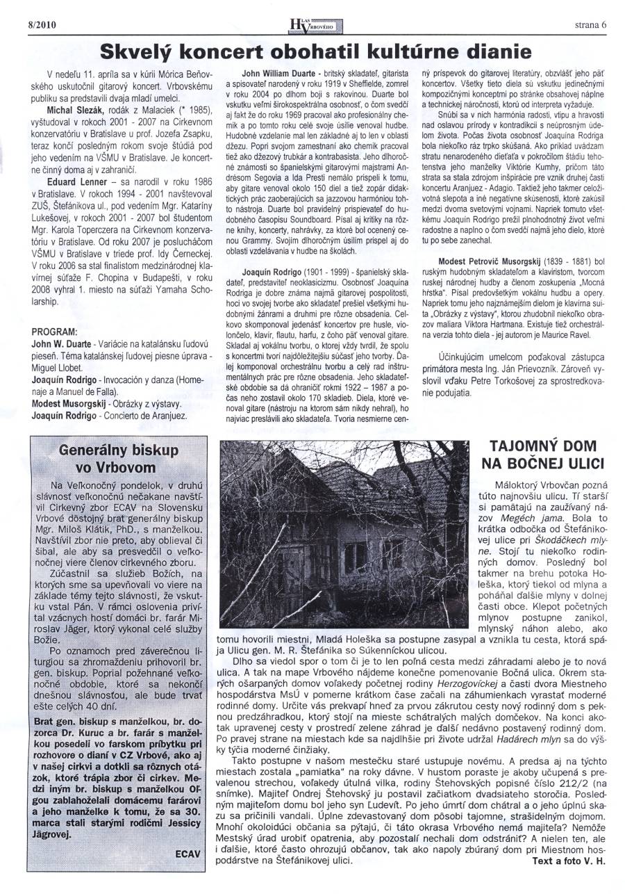 Hlas Vrbového 08/2010, strana 6