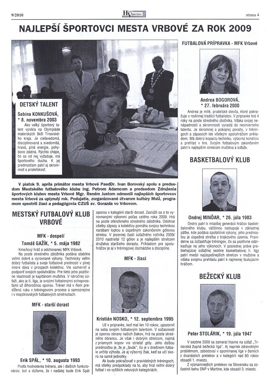 Hlas Vrbového 09/2010, strana 4