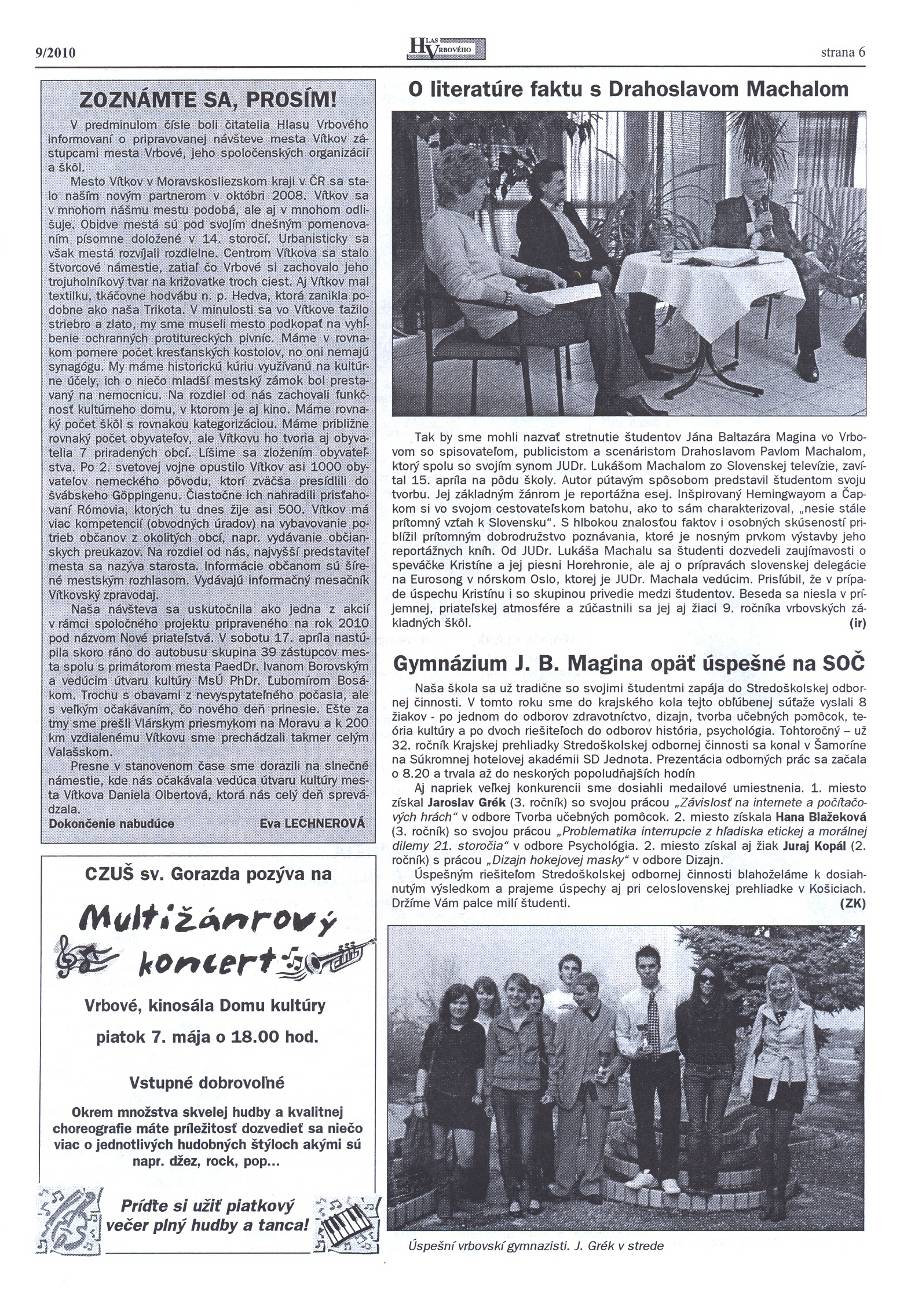 Hlas Vrbového 09/2010, strana 6