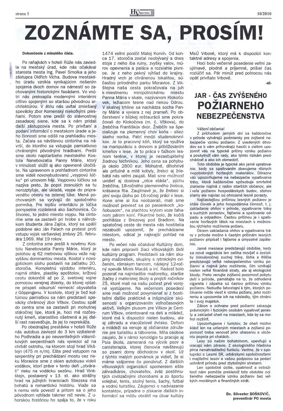 Hlas Vrbového 10/2010, strana 5