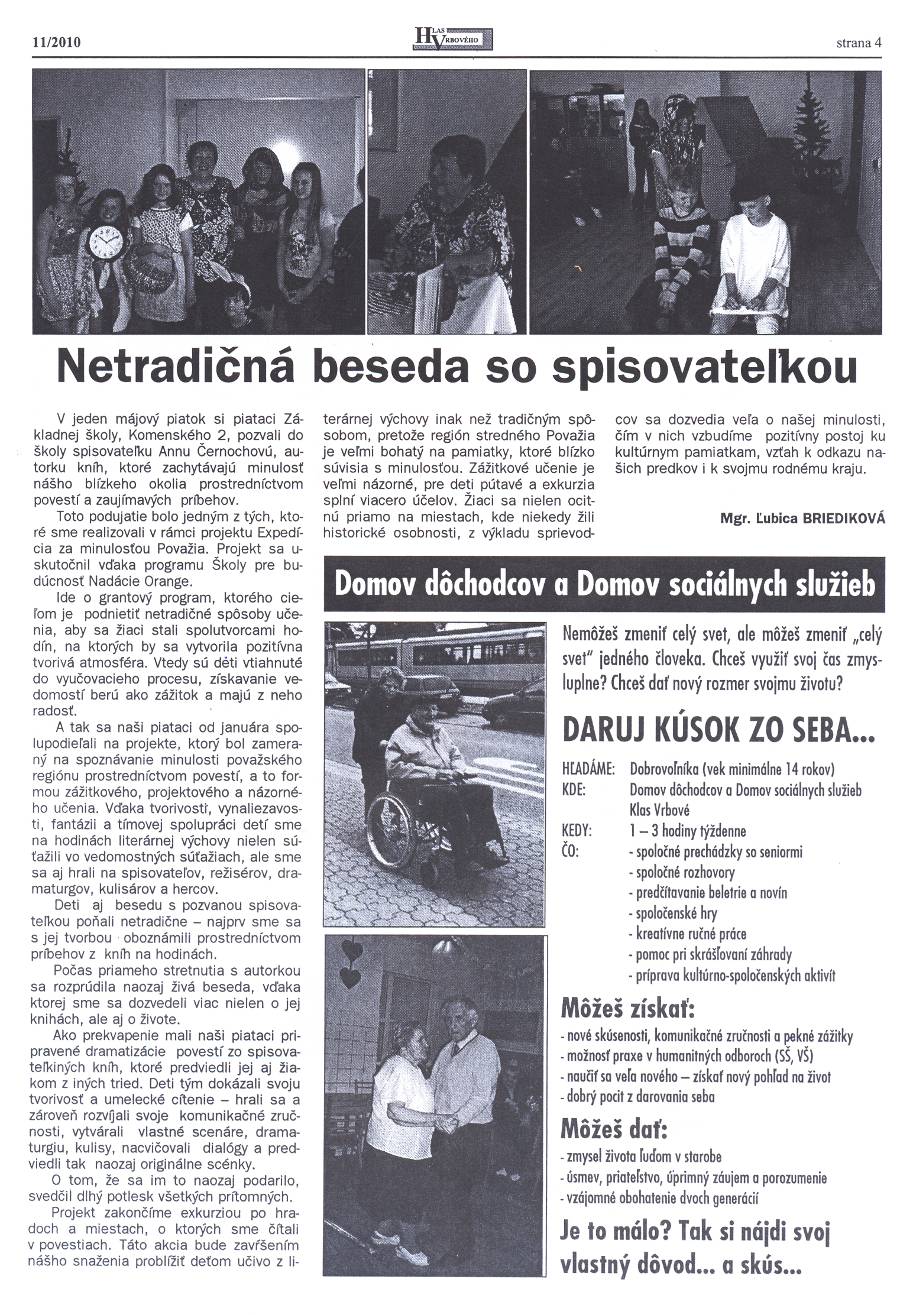 Hlas Vrbového 11/2010, strana 4
