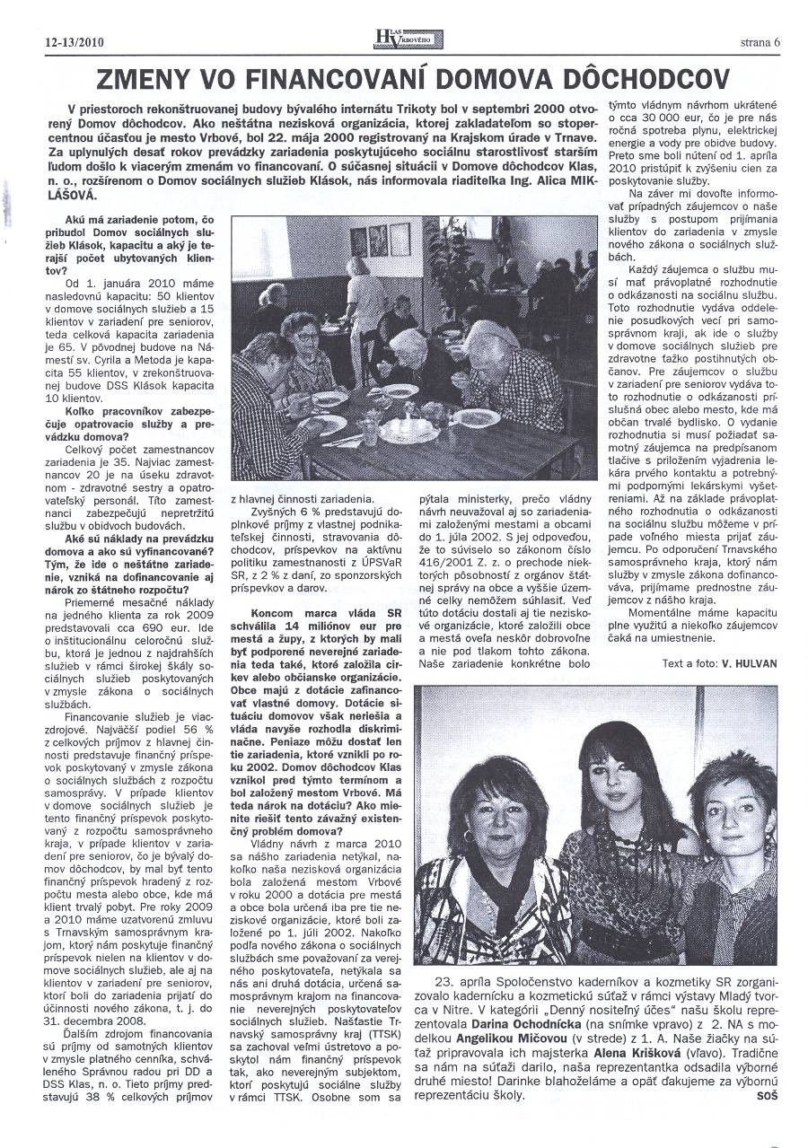 Hlas Vrbového 12,13/2010, strana 6