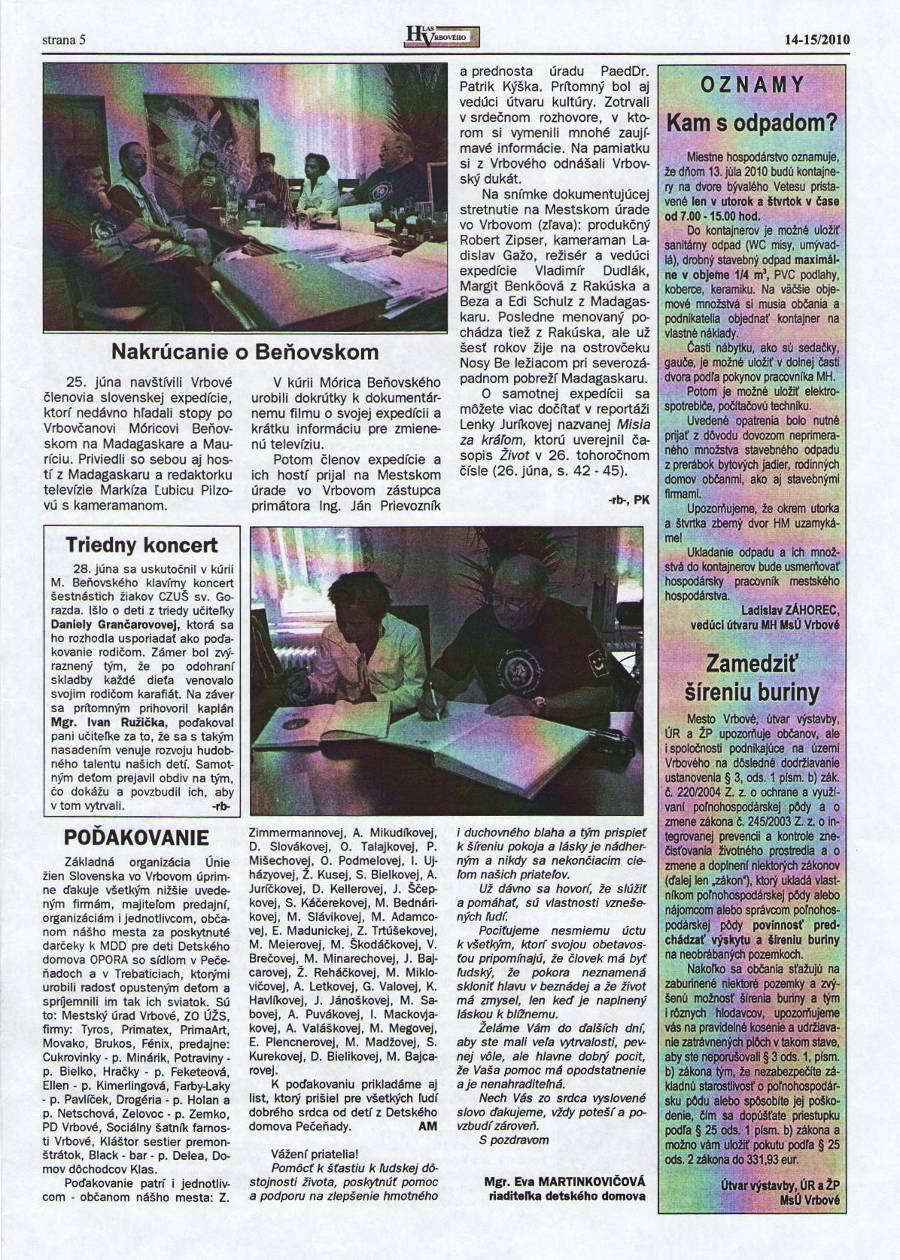 Hlas Vrbového 14,15/2010, strana 5