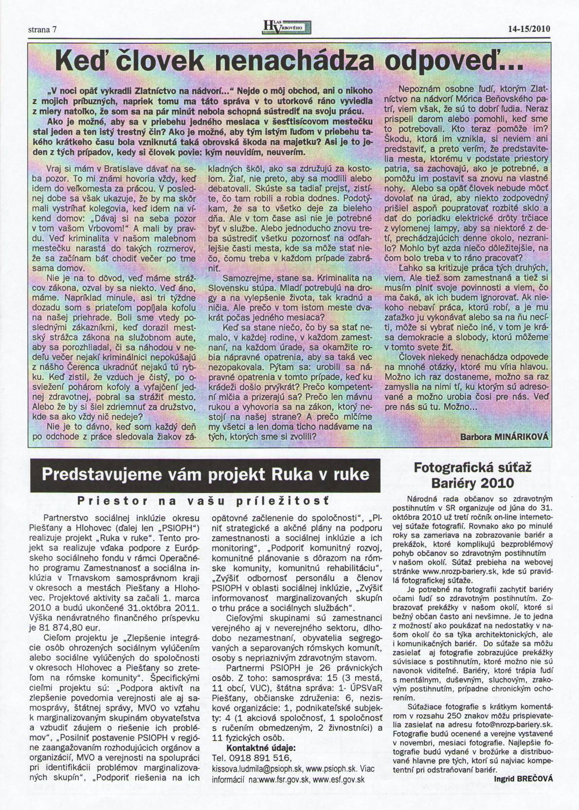 Hlas Vrbového 14,15/2010, strana 7