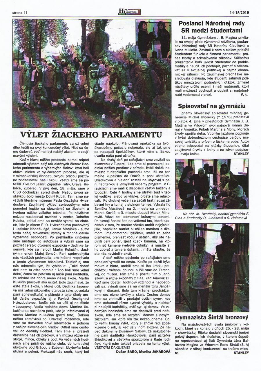Hlas Vrbového 14,15/2010, strana 11
