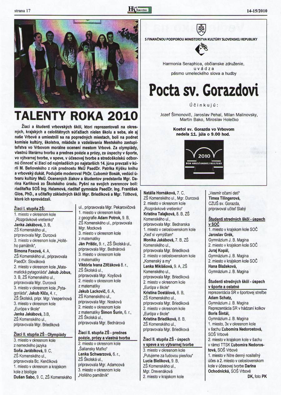 Hlas Vrbového 14,15/2010, strana 17