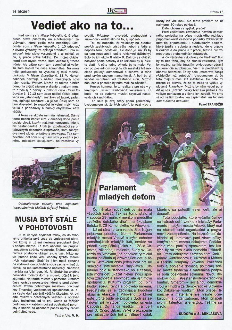 Hlas Vrbového 14,15/2010, strana 18