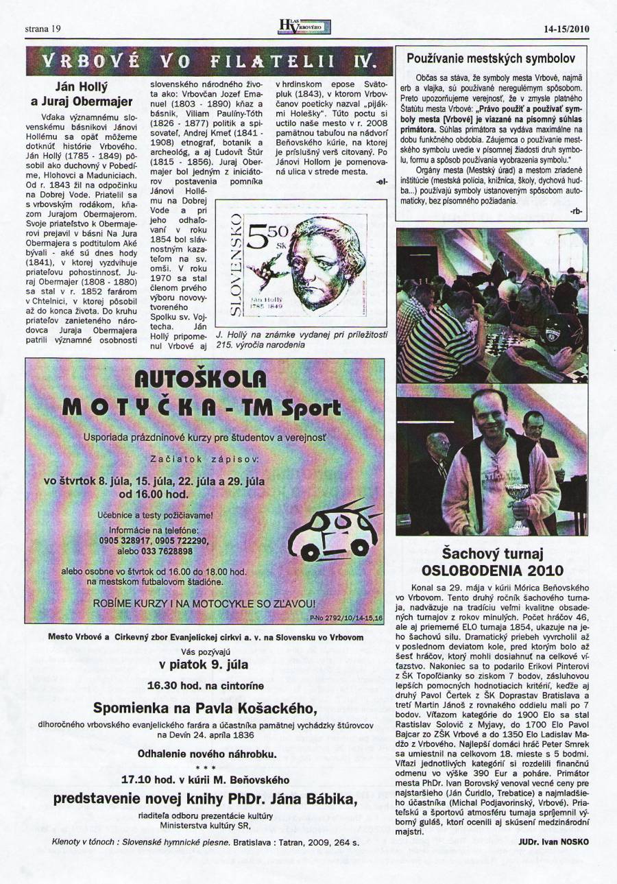 Hlas Vrbového 14,15/2010, strana 19