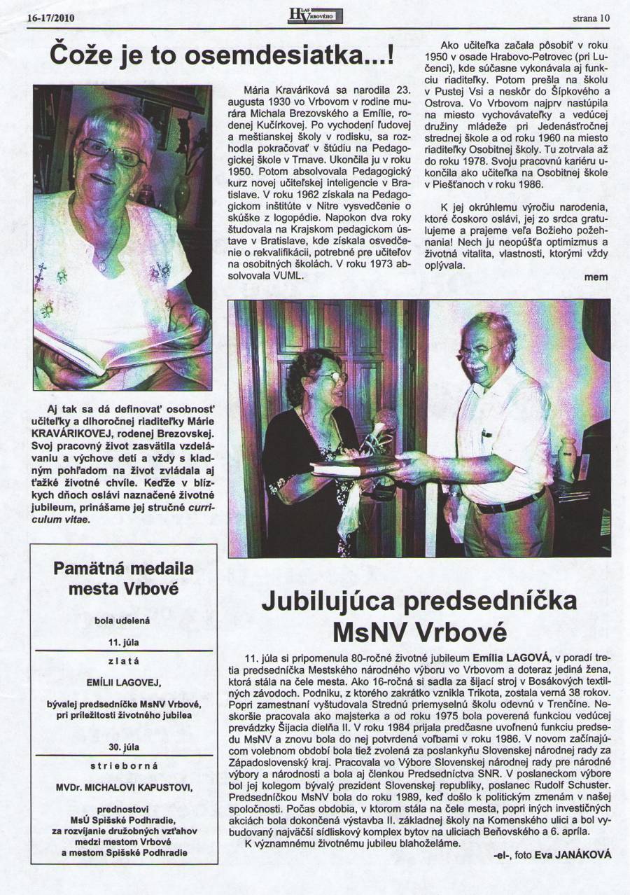 Hlas Vrbového 16,17/2010, strana 10
