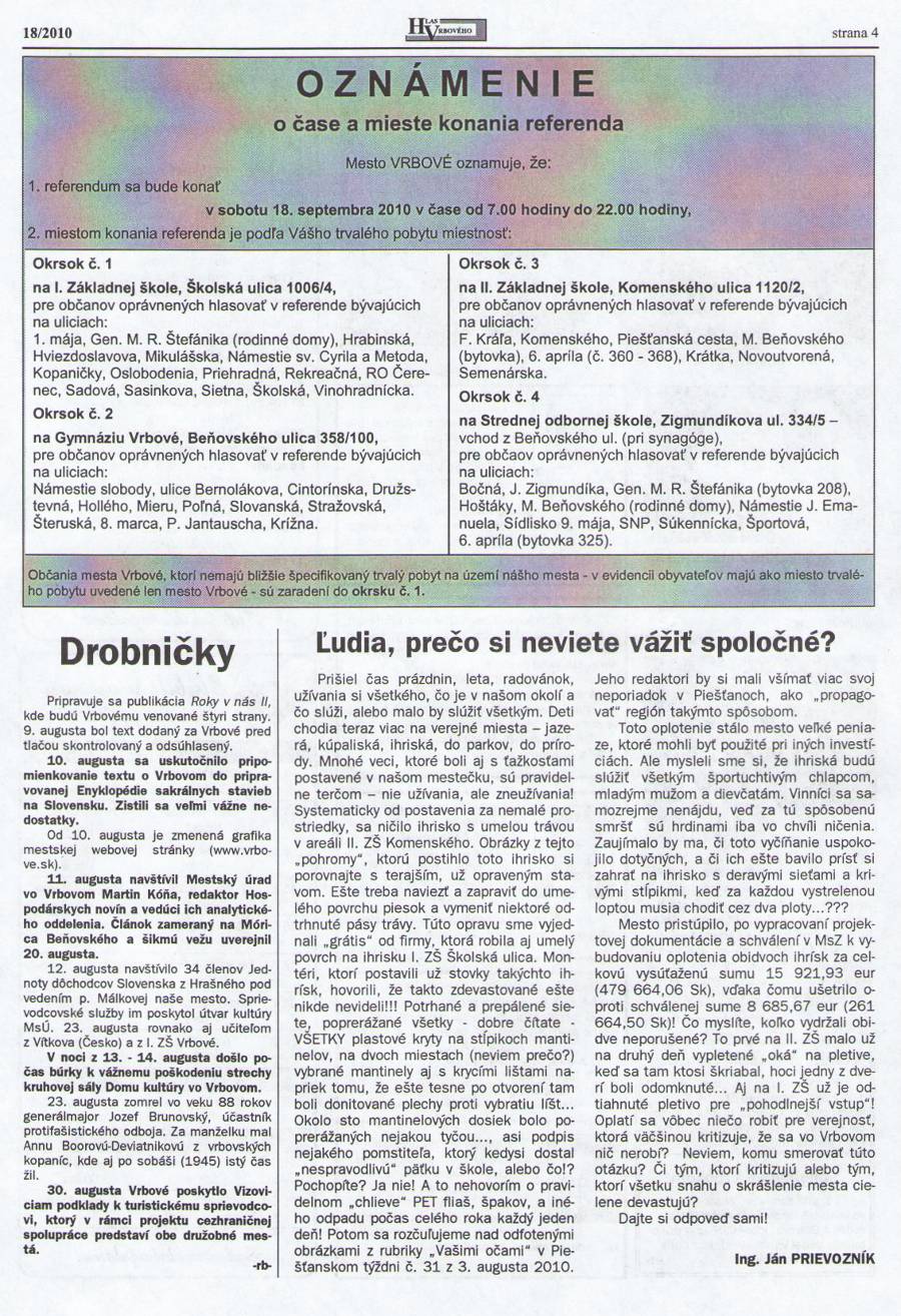 Hlas Vrbového 18/2010, strana 4