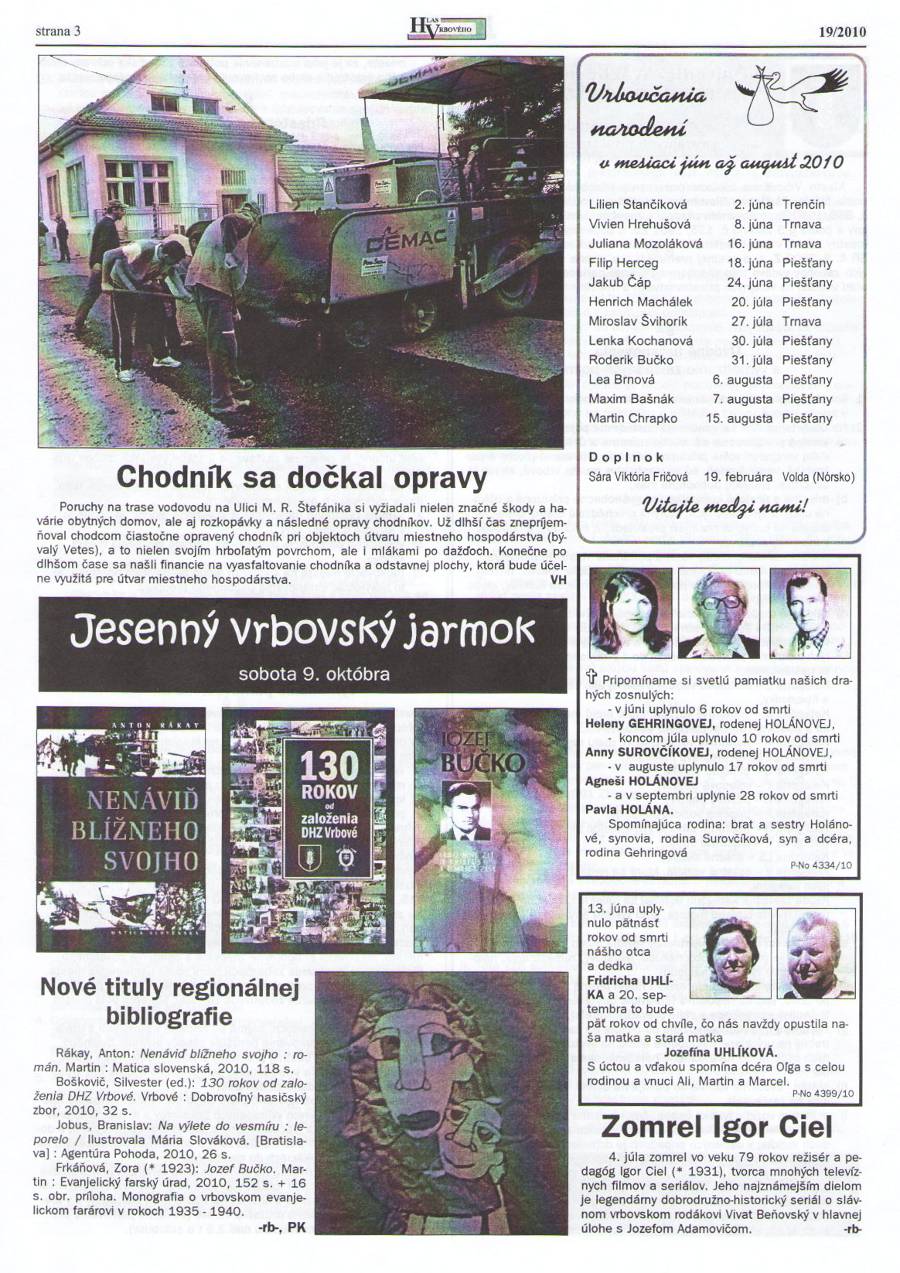 Hlas Vrbového 19/2010, strana 3
