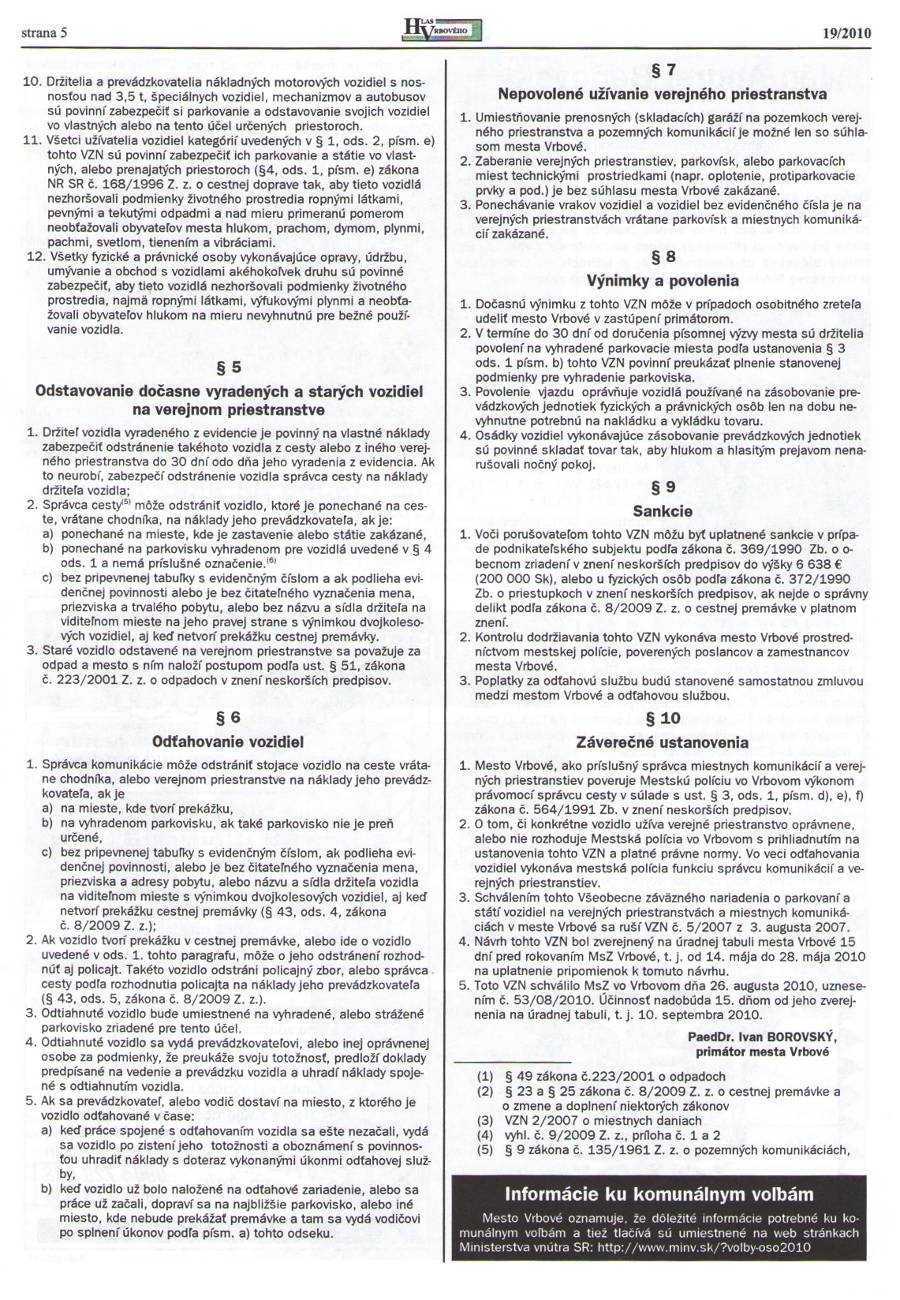 Hlas Vrbového 19/2010, strana 5