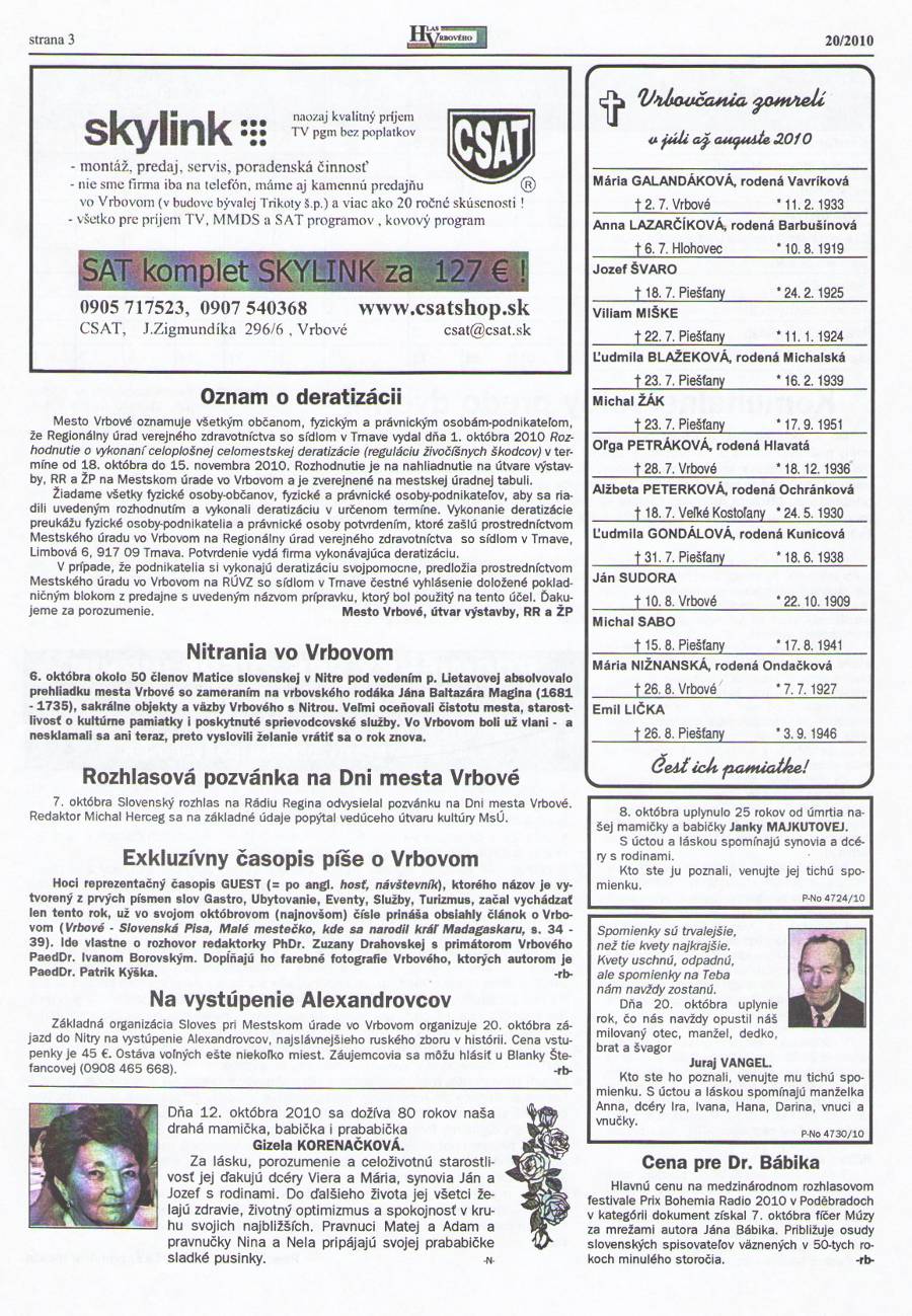 Hlas Vrbového 21/2010, strana 3