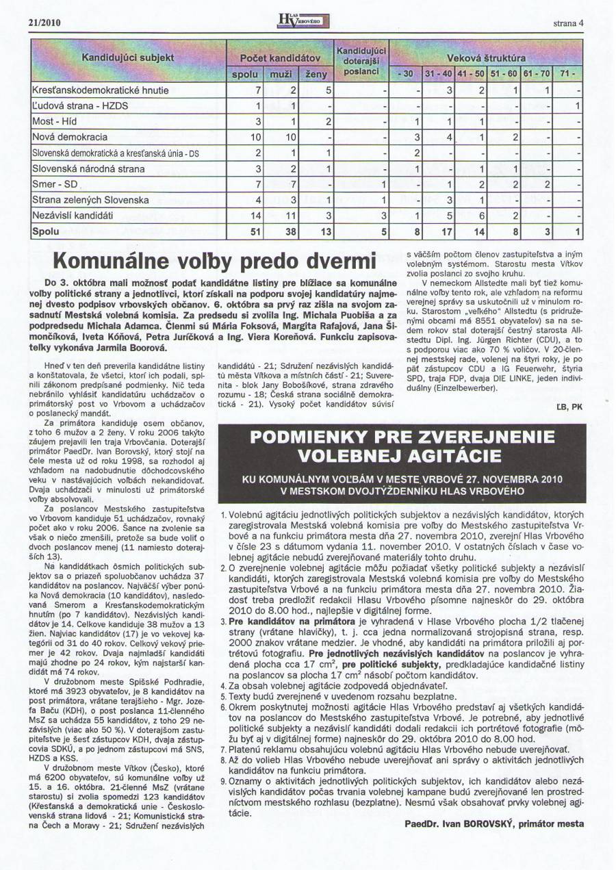 Hlas Vrbového 21/2010, strana 4