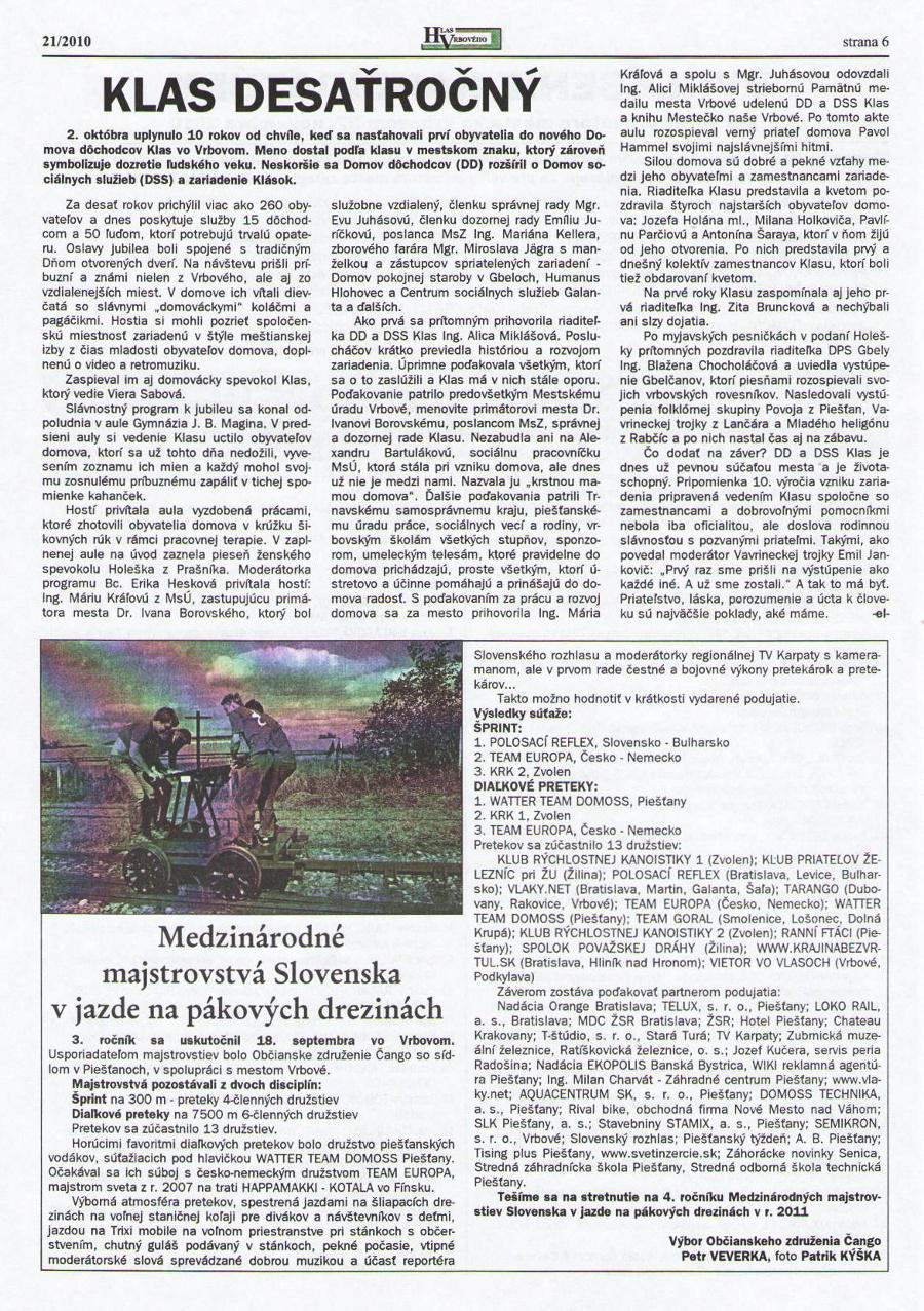 Hlas Vrbového 21/2010, strana 6