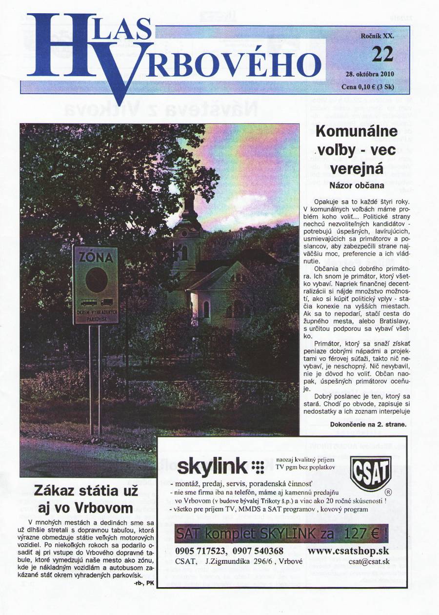 Hlas Vrbového 22/2010, strana 1