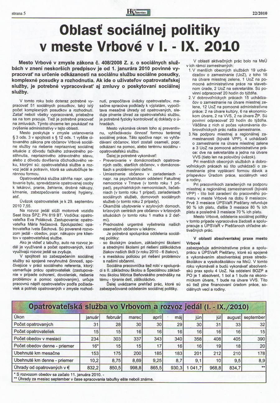 Hlas Vrbového 22/2010, strana 5