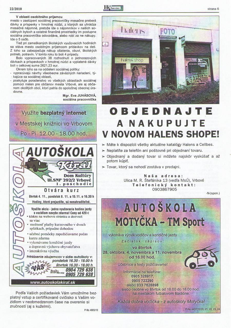 Hlas Vrbového 22/2010, strana 6