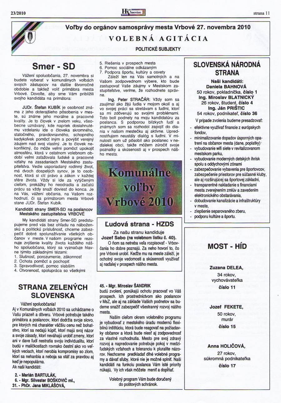 Hlas Vrbového 23/2010, strana 11