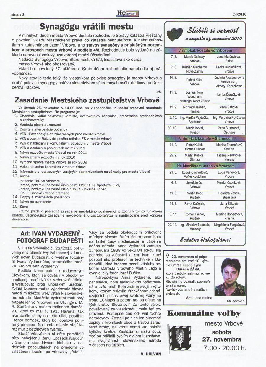 Hlas Vrbového 24/2010, strana 3