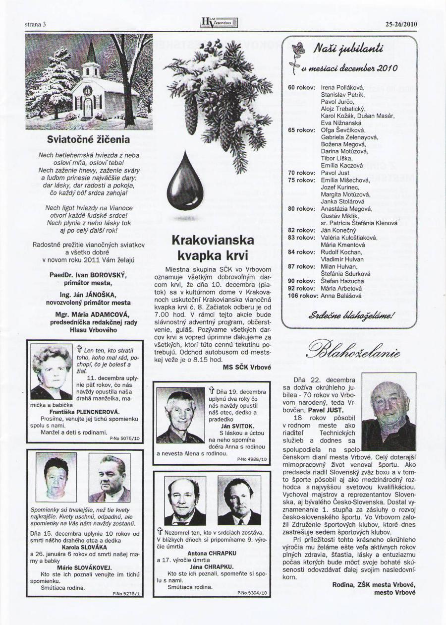 Hlas Vrbového 25,26/2010, strana 3