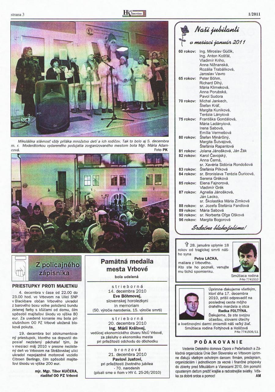 Hlas Vrbového 01/2011, strana 3