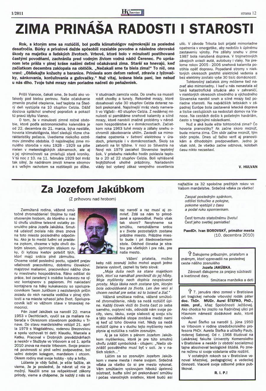 Hlas Vrbového 01/2011, strana 12