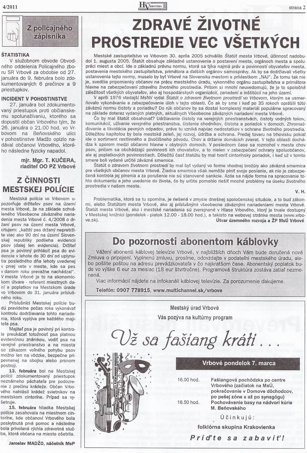 Hlas Vrbového 02/2011, strana 2