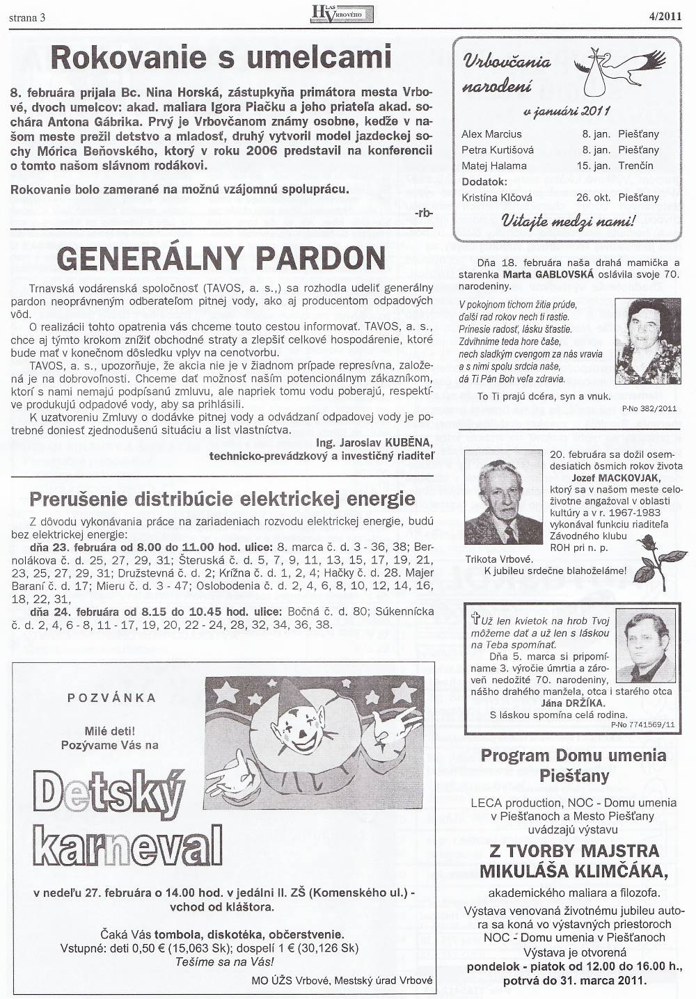 Hlas Vrbového 02/2011, strana 3
