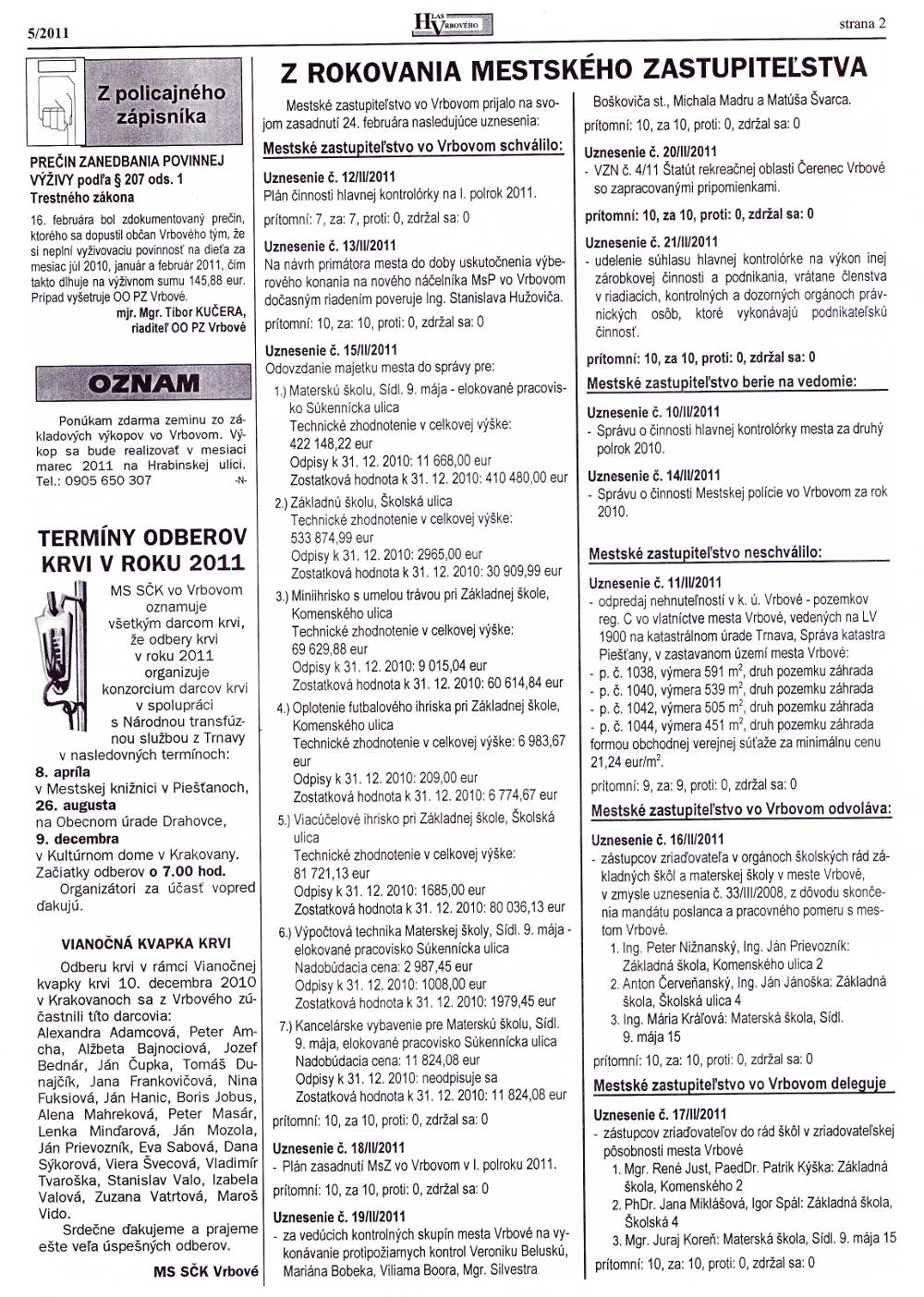 Hlas Vrbového 05/2011, strana 2