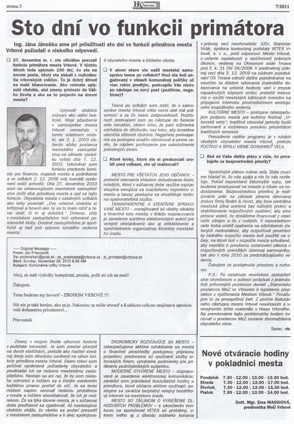 Hlas Vrbového 06/2011, strana 5