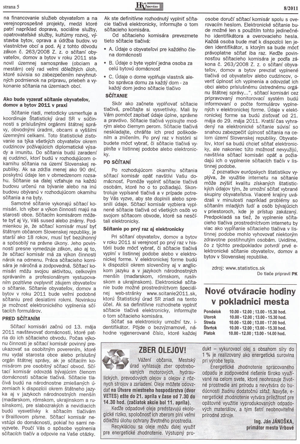 Hlas Vrbového 08/2011, strana 5