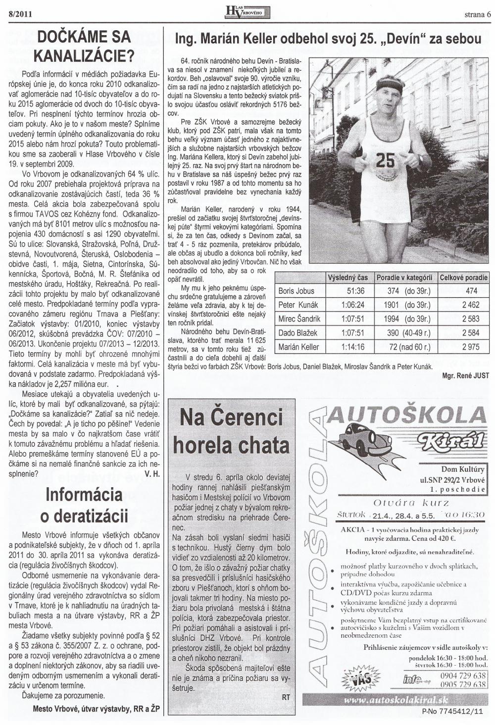 Hlas Vrbového 08/2011, strana 6