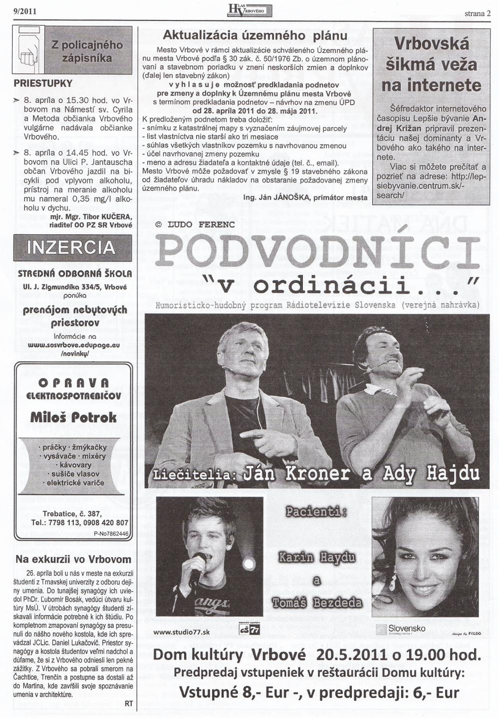 Hlas Vrbového 09/2011, strana 2