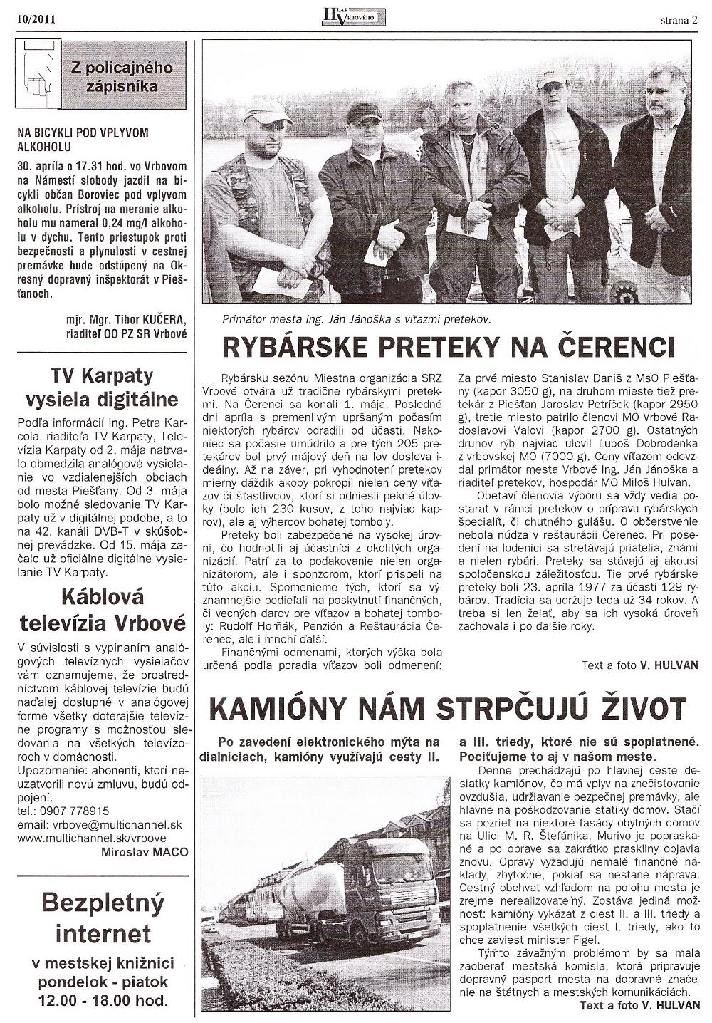 Hlas Vrbového 10/2011, strana 2