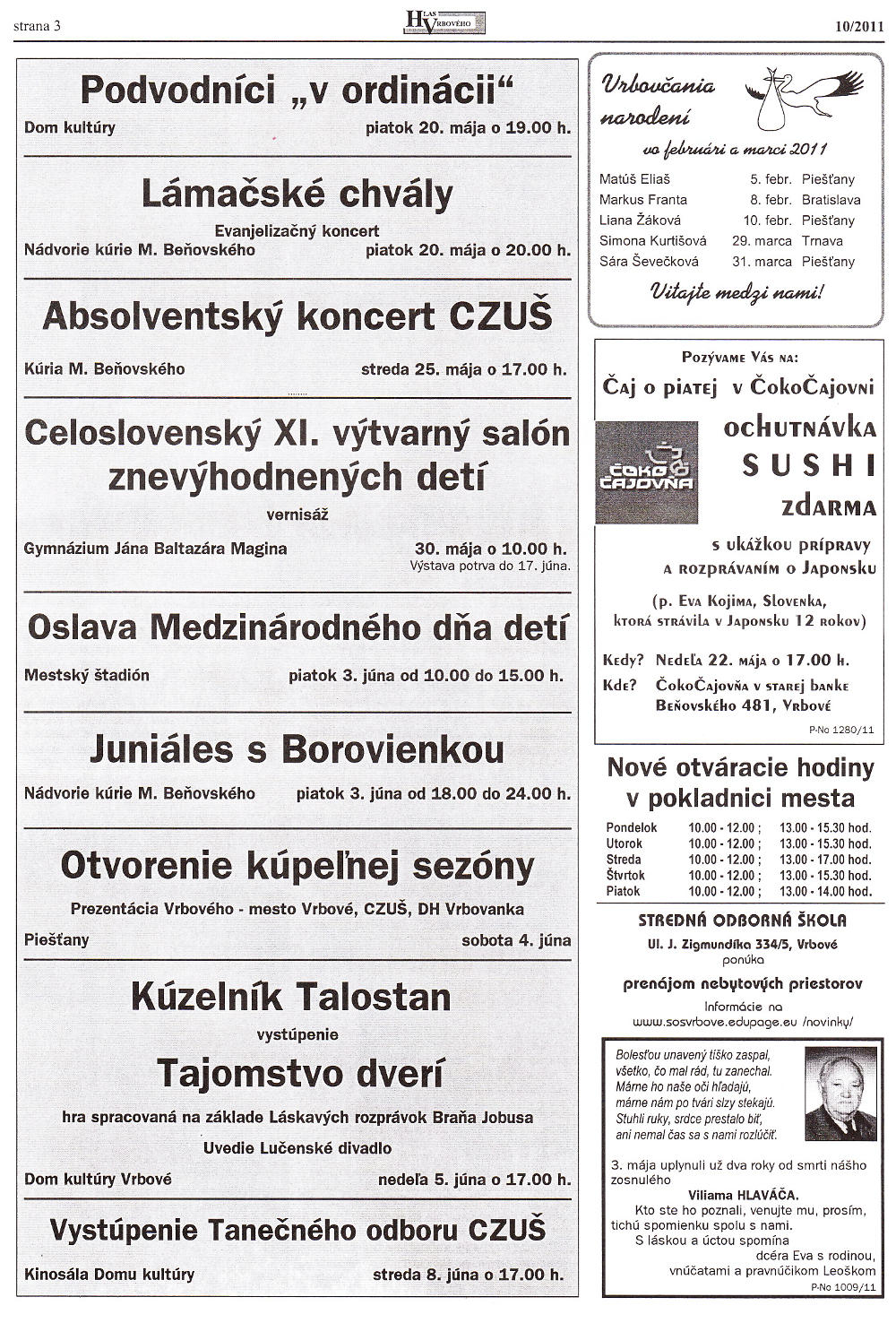 Hlas Vrbového 10/2011, strana 3