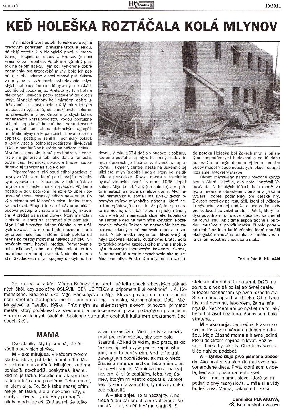 Hlas Vrbového 10/2011, strana 7