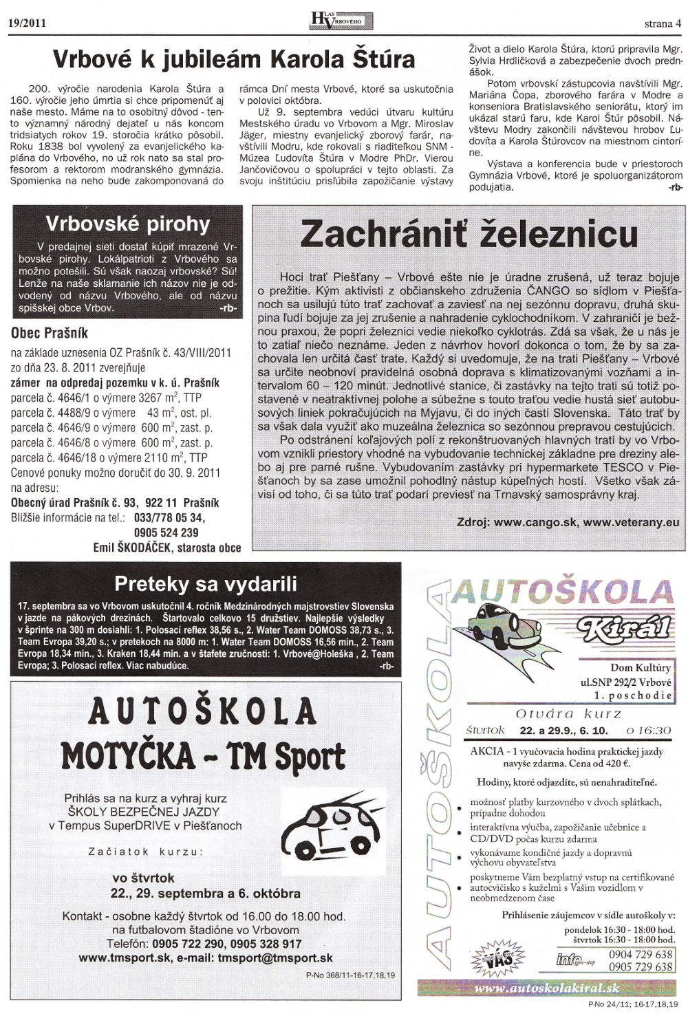 Hlas Vrbového 19/2011, strana 4