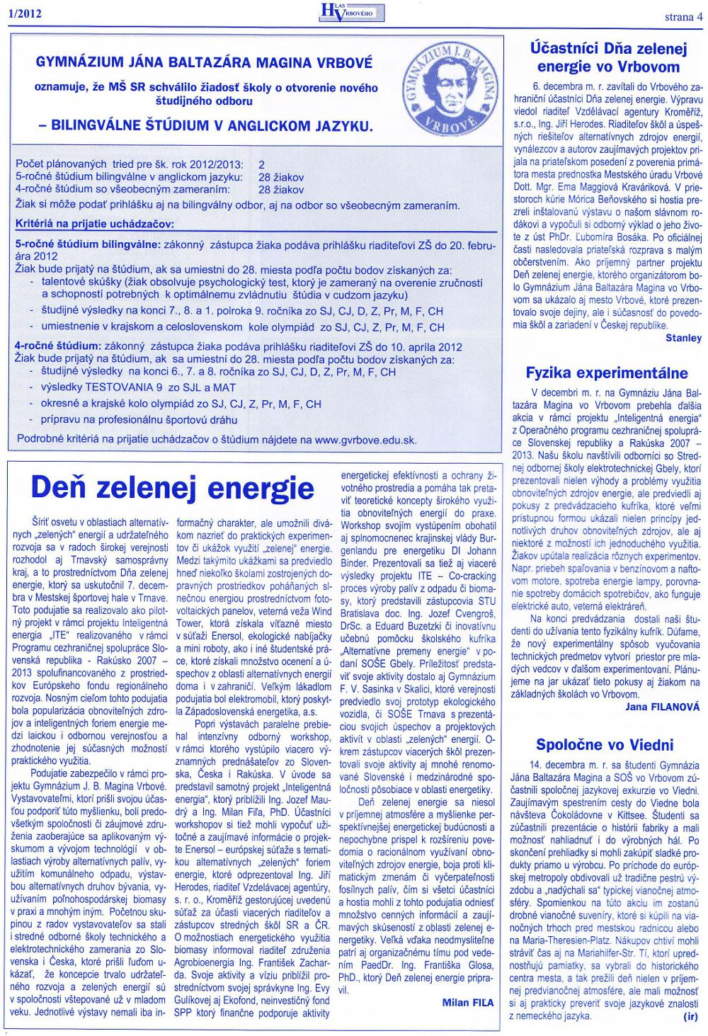 Hlas Vrbového 01/2012, strana 4