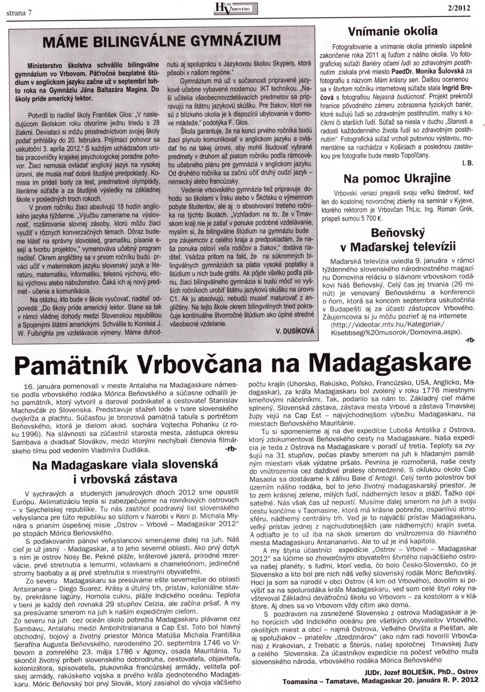 Hlas Vrbového 02/2012, strana 7