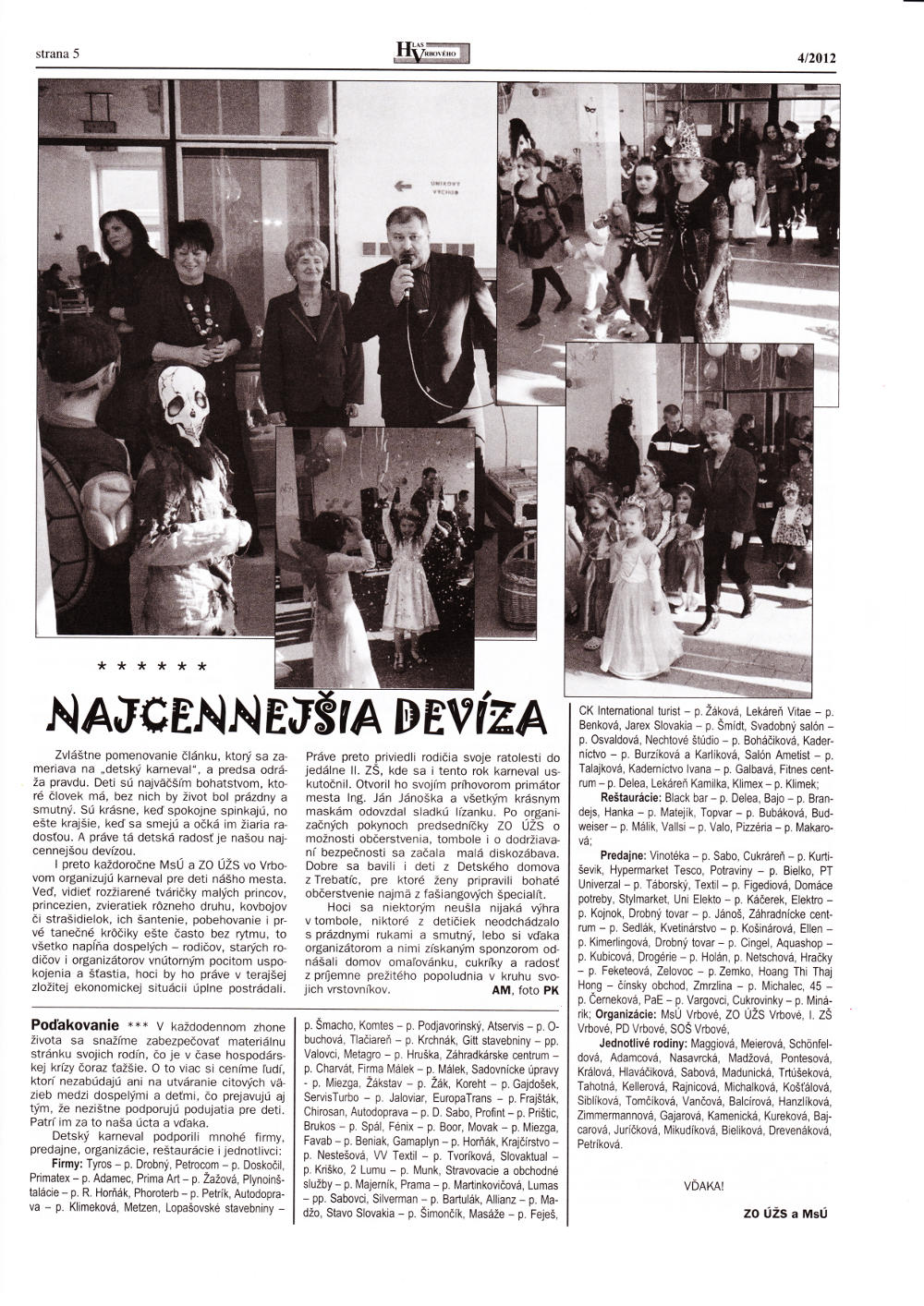 Hlas Vrbového 04/2012, strana 5