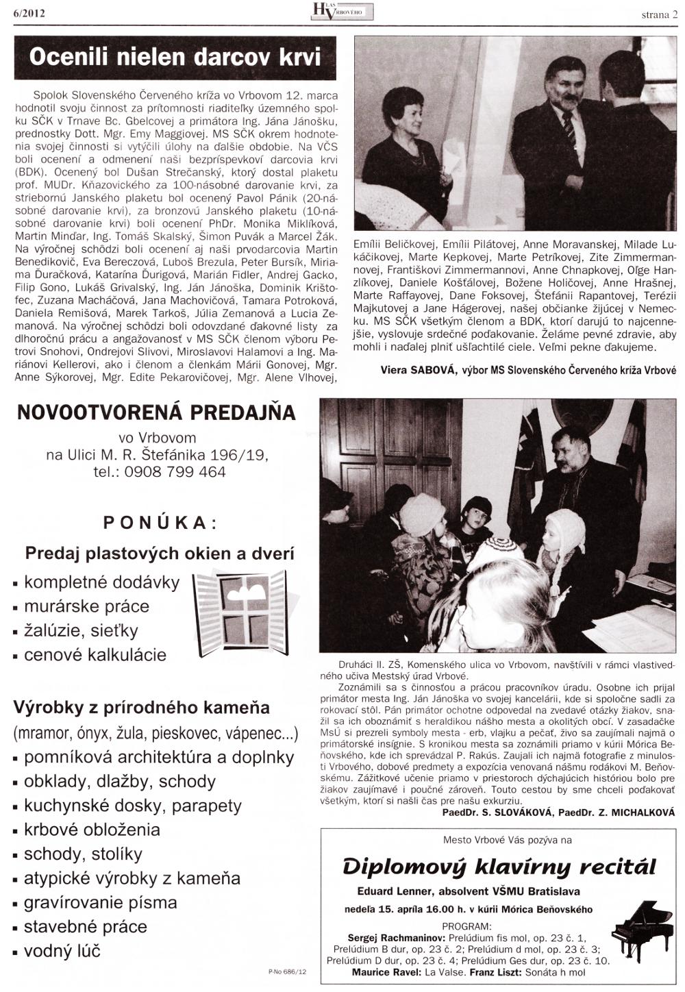 Hlas Vrbového 06/2012, strana 2